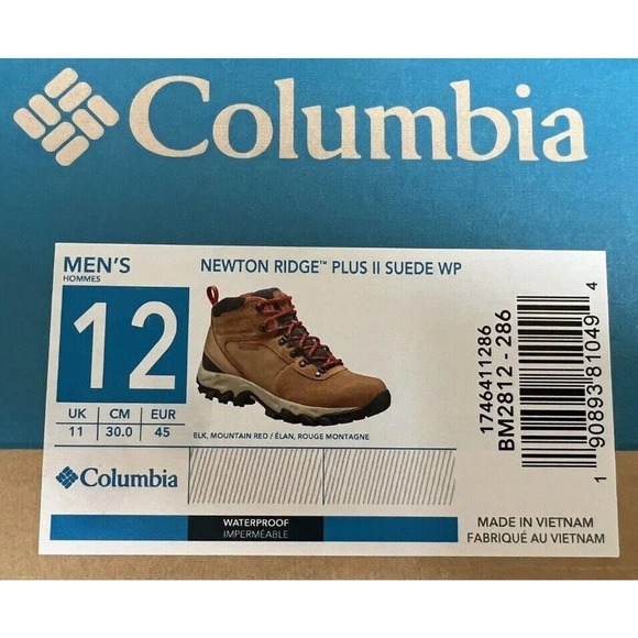 Columbia Newton Ridge Plus 2 Chestnut Suede Hiking AT Boots Mens 12 Fast Ship main image 4